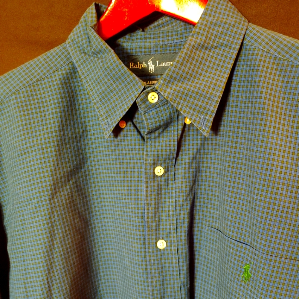 Men's Button down Polo Shirt by Ralph Lauren.